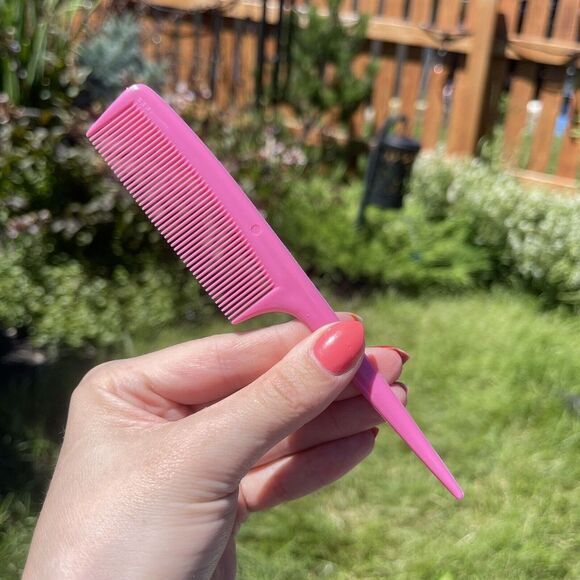 Vintage Ace Unbreakable Plastic 8" Pink Rat tail  Comb Retro‎ USA - Picture 1 of 3